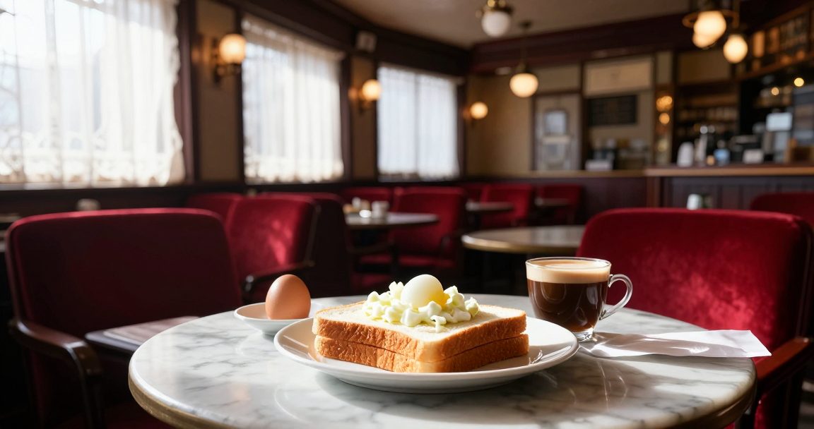 東京早餐九選2026:喫茶店モーニング文化入門——從東銀座「厚到失控」的玉子三明治、築地本願寺18品和朝食、豐洲市場早上6點的江戶前壽司,到每月換一國的世界早餐店,三條路線把東京的早晨吃成正餐